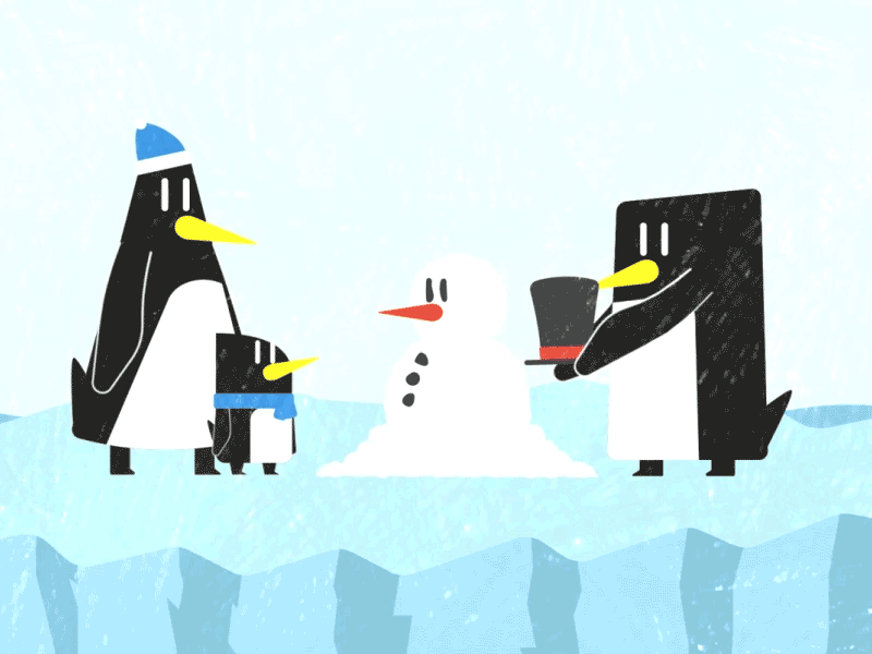 Day 4 - Snowman 2d advent after effects animated animation calendar ice magic penguinadvent penguins snow snowman texture