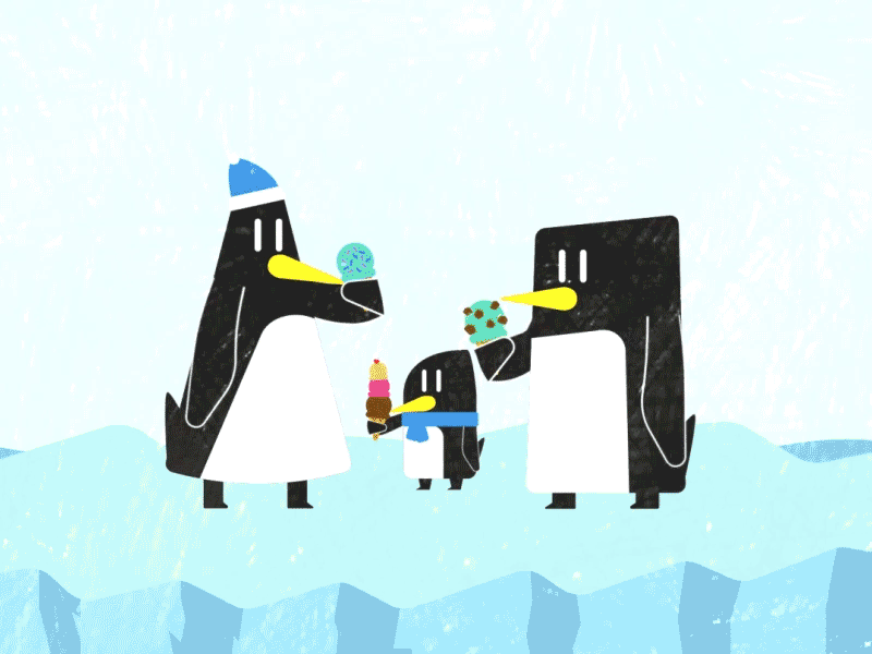Day 6 - Ice Cream 2d advent after effects animated animation character ice ice cream motion penguinadvent penguins rigging texture
