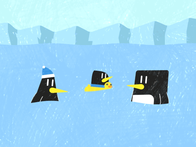 Day 9 - Swimming 2d animated animation character art motion penguins swimming texture water waves