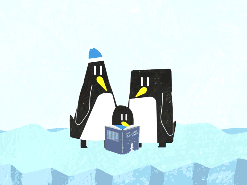 Day 12 - Story Time after effects animated animation book penguins reading rigging texture