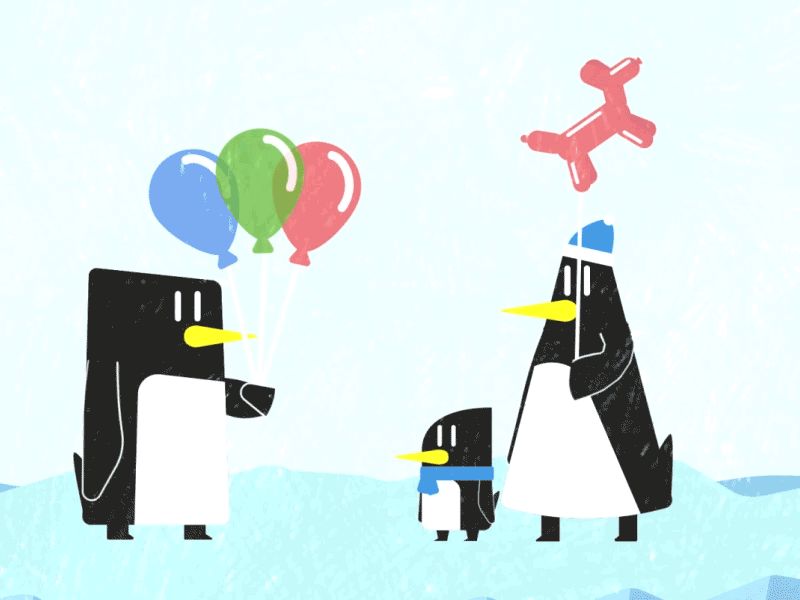 Day 16 - Going Up 2d after effects animated animation balloons float motion penguins pop rigging texture