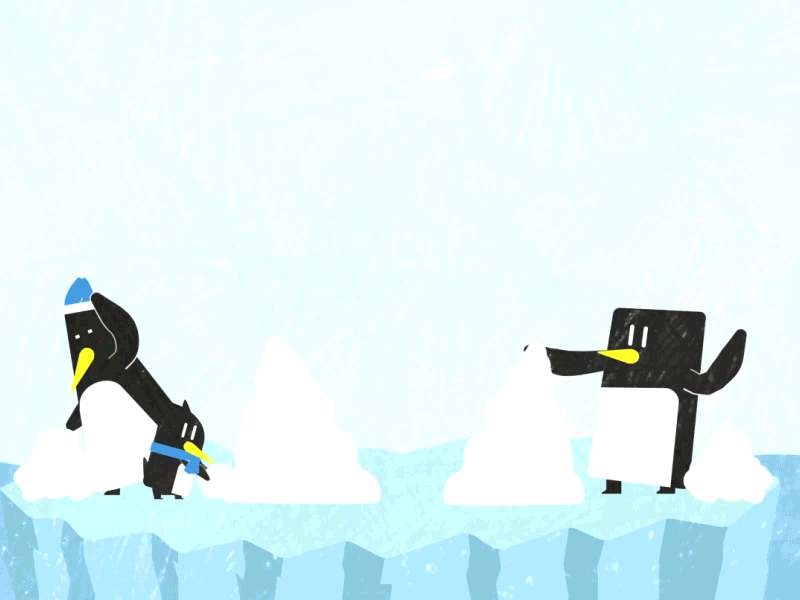 Day 20 - Snowball Fight 2d after effects animated animation character penguins rigging snow snowball snowball fight texture