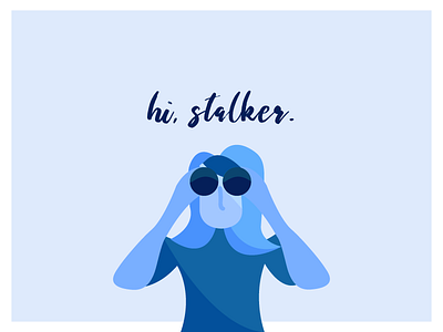 Hi Stalker binocular blue character design illustration stalker