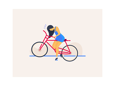 Bike Rides bicycle bike design girl graphic illustration organic