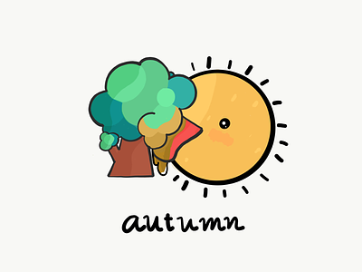 Autumn li(c)king autumn cute illustration illustrator ipad pro kawaii sun tree