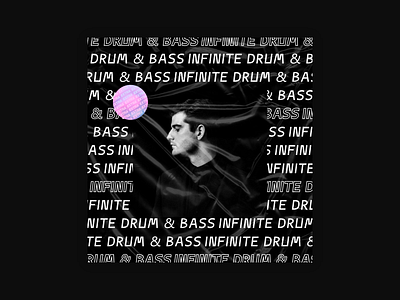 Infinite Drum & Bass black dark design graphic design music poster poster art