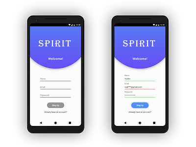 Sign Up — Day 001 #dailyui challenge dailyui sign up spirit ui