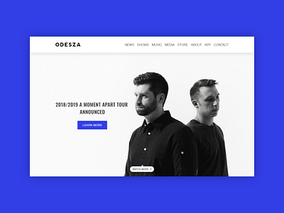 Landing page — Day 003 #dailyui dailyui landing music odesza