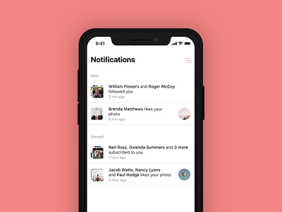 Notifications — 049 #dailyui 049 challenge dailyui design notifications ui