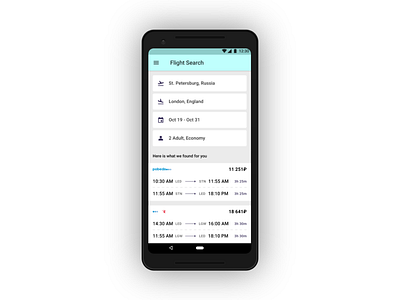 Flight Search — 068 #dailyui