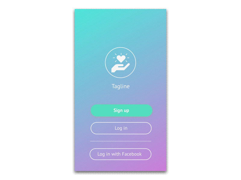 Sign Up Screens for Wellness App Animation