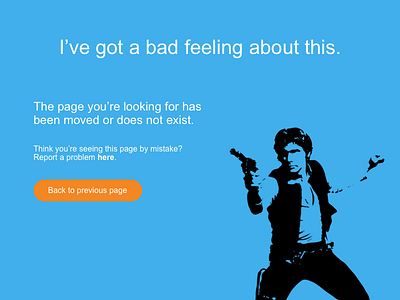 Han Solo 404 Not Found 404 daily ui desktop han solo responsive web star wars
