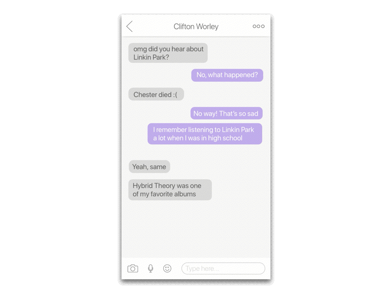 Direct Messaging App sketch principle animation interaction design daily ui linkin park communication messaging dm direct messaging