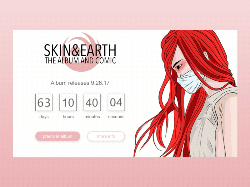 LIGHTS Skin & Earth Album Release Countdown Timer animation countdown timer daily ui interaction design lights principle skin and earth timer ux ux design