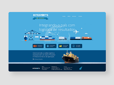 Interports Logística ceciliomendes creative graphicdesign interface landingpage mockup ui userexperience uxdesign web webdesign webdesigner website wireframe