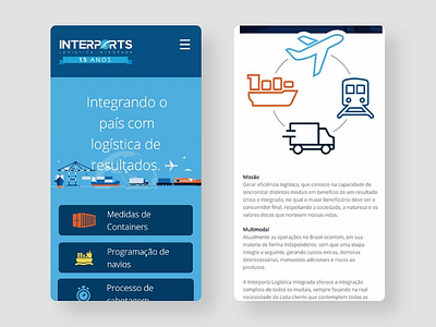 Interports Logística Mobile ceciliomendes creative graphicdesign interface landingpage mockup ui userexperience uxdesign web webdesign webdesigner website wireframe