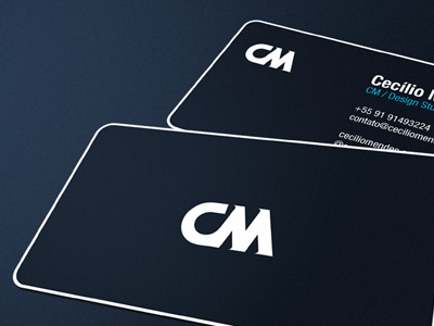 Business Card Cm Design Studio blue brand branding business card cecilio clean design grid logo marca papelaria stationary white