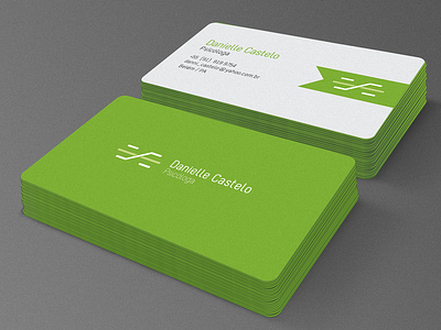 Danielle Castelo Brand Identity - Business Card brand branding business card castelo danielle green grid icon logo logotype mockup psi psicology stationary