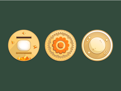 Medallions achievement game illustration two dots