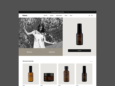 Skincare Brand Exploration branding ecommerce homepage web design website