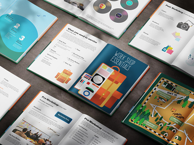 Workshop Facilitator Guide Spreads illustration publication design spreads typography