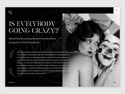 Is everybody going crazy? - Web Article Concept article coronavirus covid19 design details page minimal monochrome sketch ui ux web