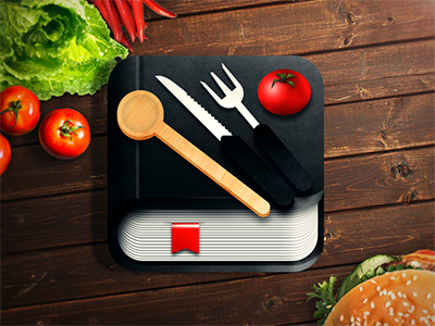 Cookbook iOS App Icon book cookbook food icon ios iphone iphone icon