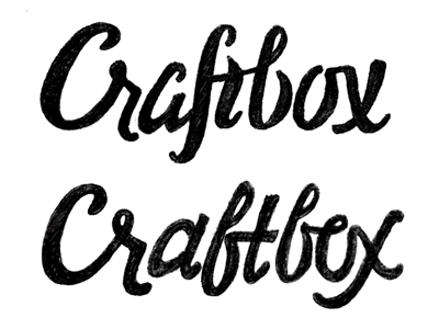 Craftbox II by hand client feminine identity lettering sketch