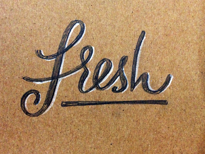 Fresh by hand farm fun lettering quick sketch typography