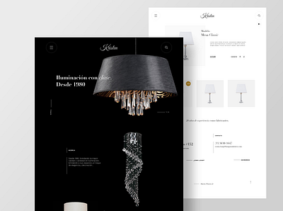 Kristen catalogue dark elegant lamps light mexico online parallax planetoide store ui web webdesign