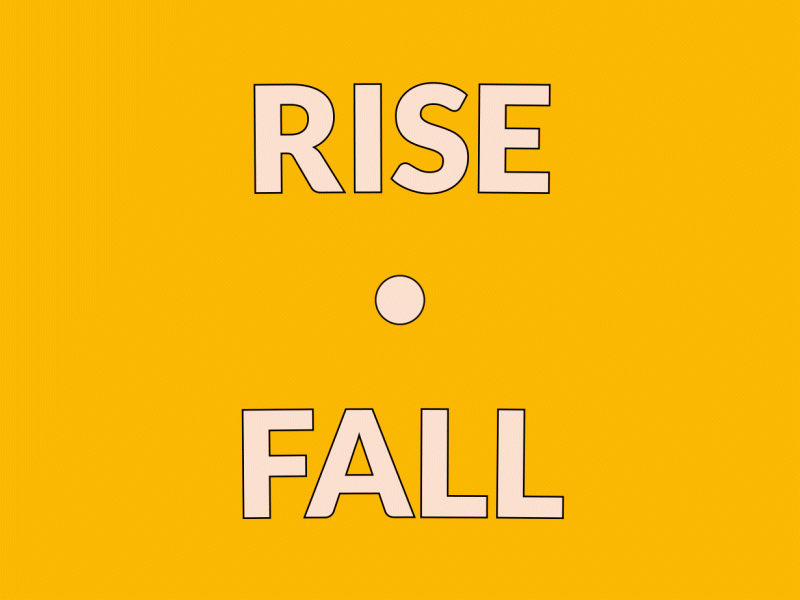 Rise & Fall animation design illustration kinetic kinetic animation minimal motion graphics typo animation typography vector