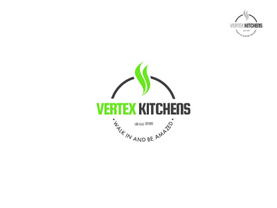 Vertex Kitchen Logo Design branding design flat icon illustration logo minimal typography vector web