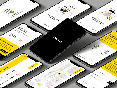 Flock (Redesigning the Insurance) - Case Study android branding dark drone ecommerce futuristic icons illustration insurance interaction ios microinteraction minimal mobile pilot product design startup ui ux yellow
