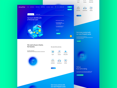 MoneyShop Website Redesign blue icons illustration interaction ios mobile money moneyshop product design ui ux website