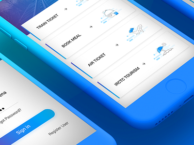 Railway Booking App android blue icons illustrations interaction ios mobile product design travel ui ux