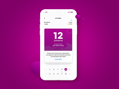 UV Index App Design android interaction ios mobile product design purple sunny ui uv ux weather
