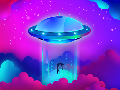 Alien Spacecraft Digital Illustration