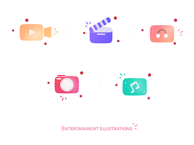 Entertainment Icons design icon illustrator