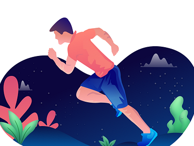 Fitness Run app fitness illustration vector web