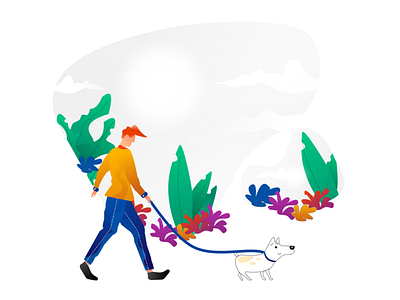 Dog Walker branding illustration vector