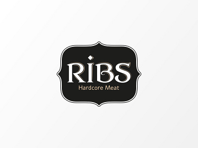 Hardcore Meat Restaurant Logo black logo meat restaurant ribs typography