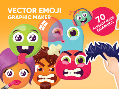 Vector Emoji Graphic Maker angry cartoon character colorful cool design emoji emoji set emojis emoticons emotion flat fun funny graphic happy icon illustration set vector