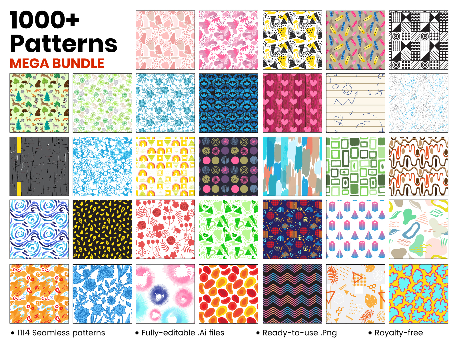 Seamless Pattern Designs Mega Bundle by GraphicMama on Dribbble