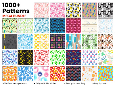 Download Seamless Pattern Designs Mega Bundle By Graphicmama On Dribbble