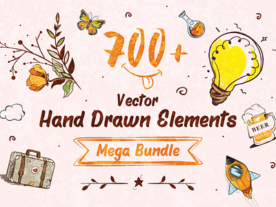 700+ Hand-Drawn Elements Mega Bundle