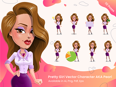 Pretty Girl Vector Character Design