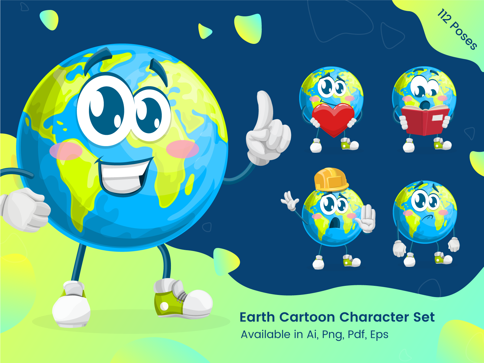 Earth Cartoon Character Set Earth Day Illustrations By Graphicmama On Dribbble