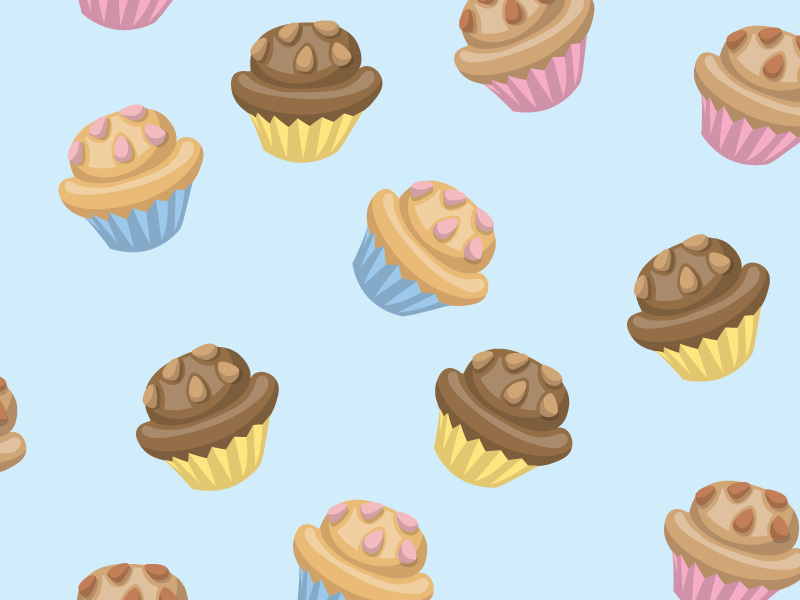 Yummy muffin pattern by GraphicMama on Dribbble