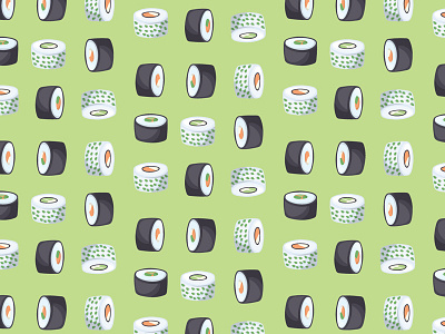 Who doesn't love sushi? cartoon food fresh graphic illustration packaging pattern sushi vector