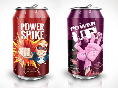 Energy drink packaging with our graphics cartoon character drink energy graphic packaging product vector